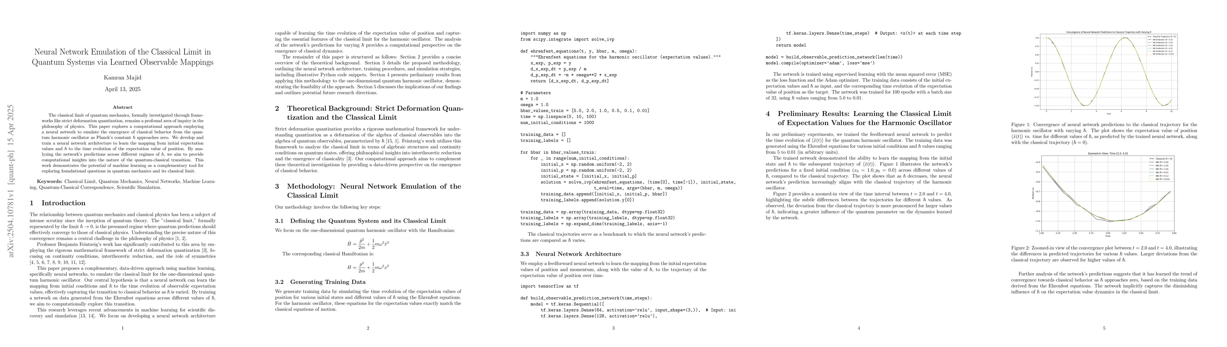 Thumbnail for Neural Network Emulation of the Classical Limit in Quantum Systems via
  Learned Observable Mappings