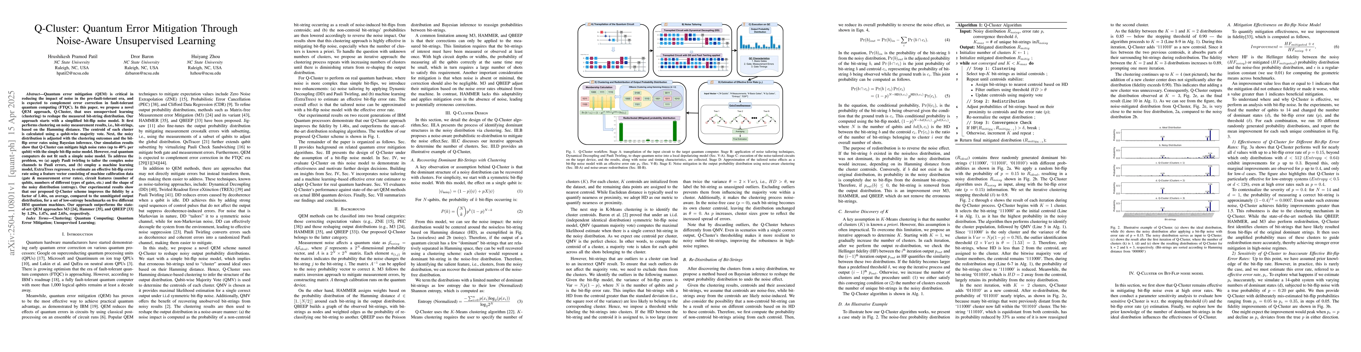 Thumbnail for Q-Cluster: Quantum Error Mitigation Through Noise-Aware Unsupervised
  Learning