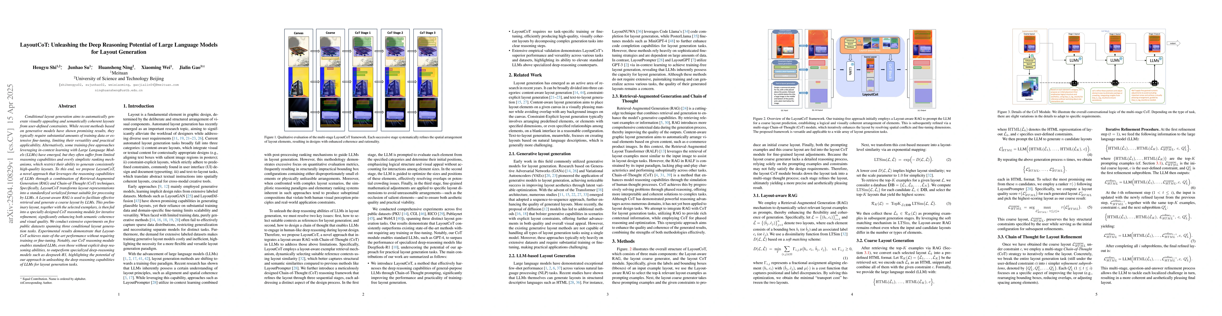 Thumbnail for LayoutCoT: Unleashing the Deep Reasoning Potential of Large Language
  Models for Layout Generation