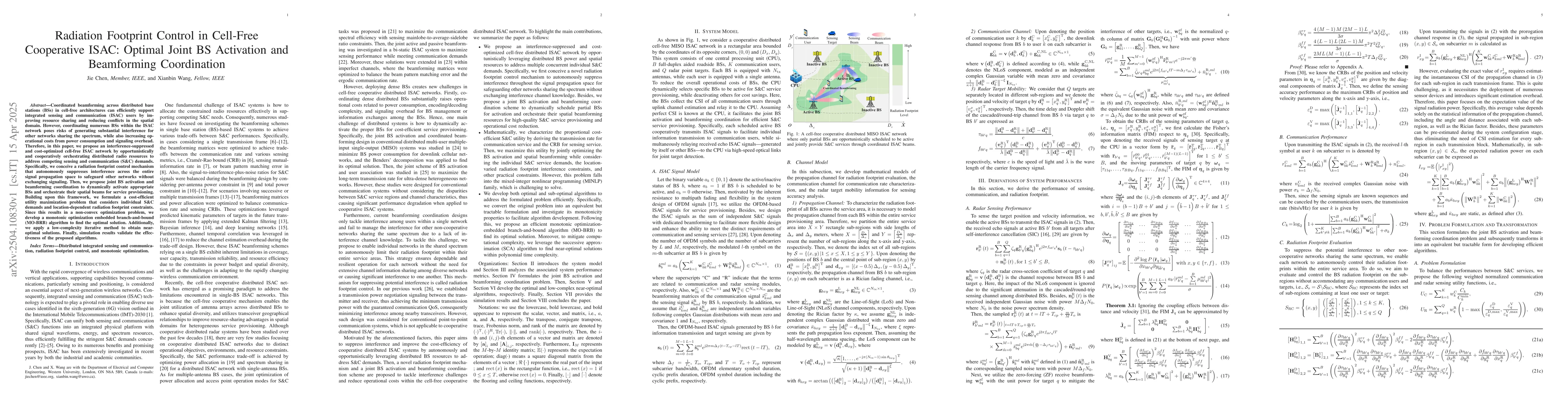 Thumbnail for Radiation Footprint Control in Cell-Free Cooperative ISAC: Optimal Joint
  BS Activation and Beamforming Coordination