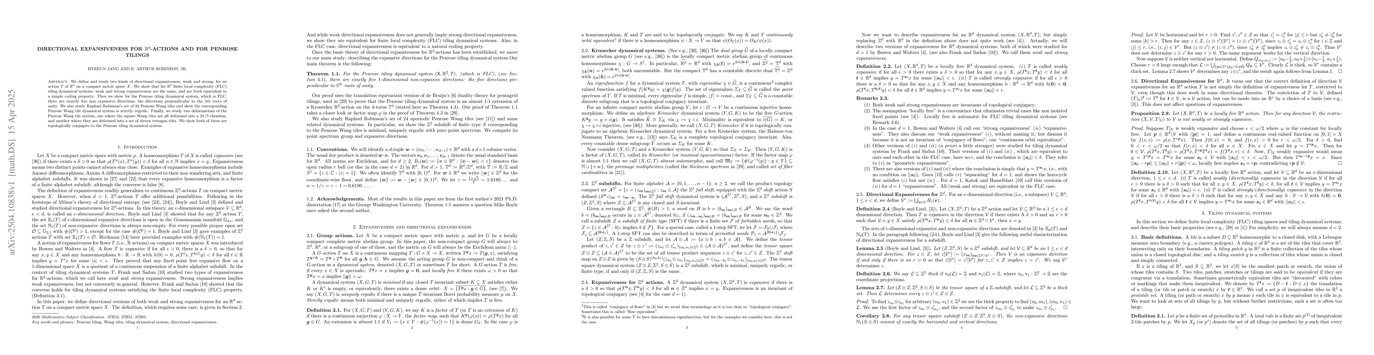 Thumbnail for Directional Expansiveness for Rd-Actions and for Penrose Tilings