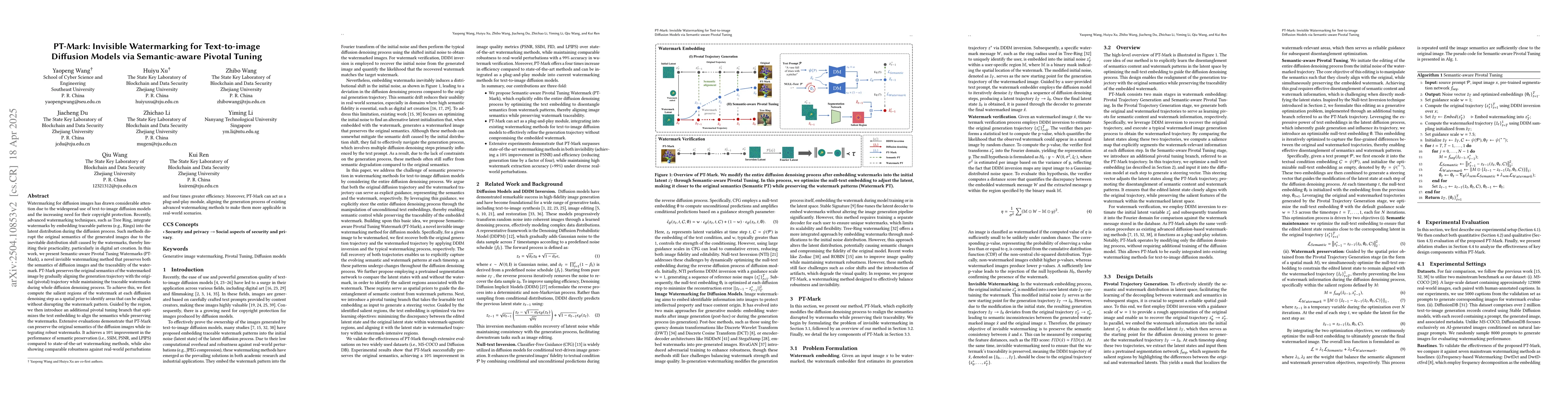 Thumbnail for PT-Mark: Invisible Watermarking for Text-to-image Diffusion Models via
  Semantic-aware Pivotal Tuning