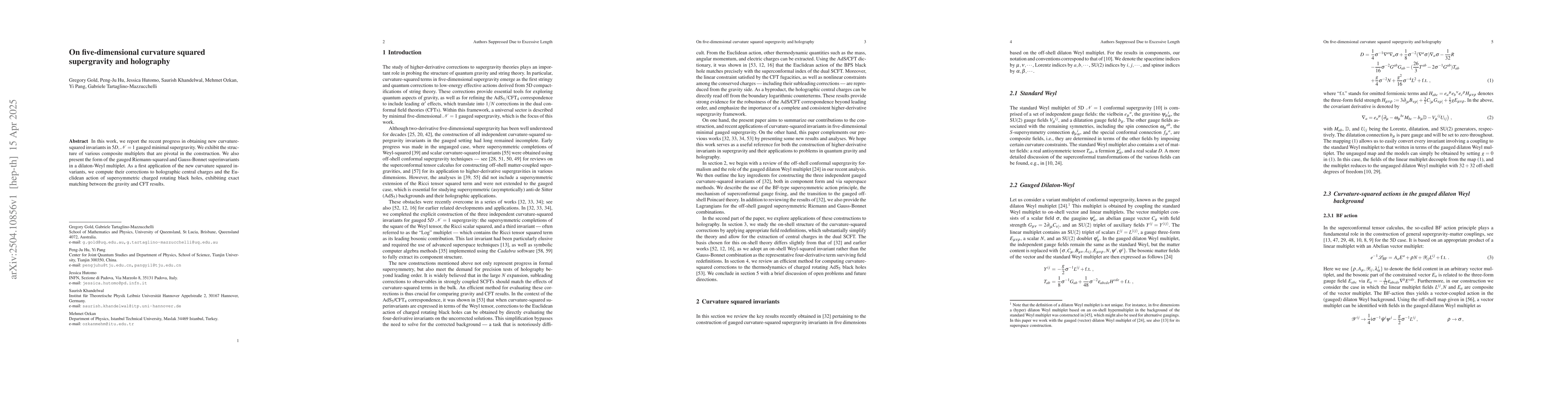 Thumbnail for On five-dimensional curvature squared supergravity and holography