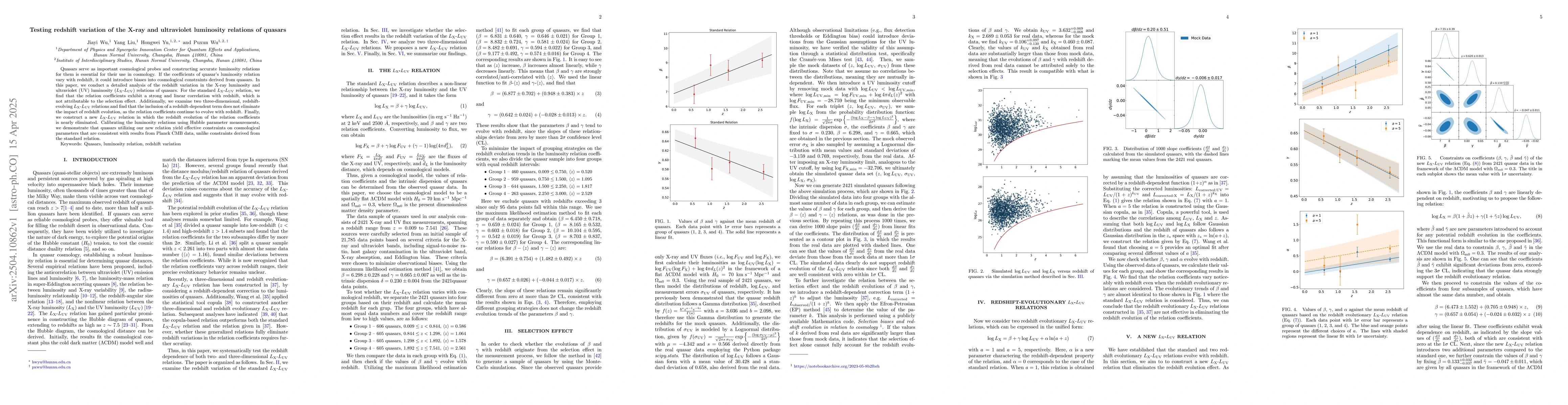 Thumbnail for Testing redshift variation of the X-ray and ultraviolet luminosity
  relations of quasars