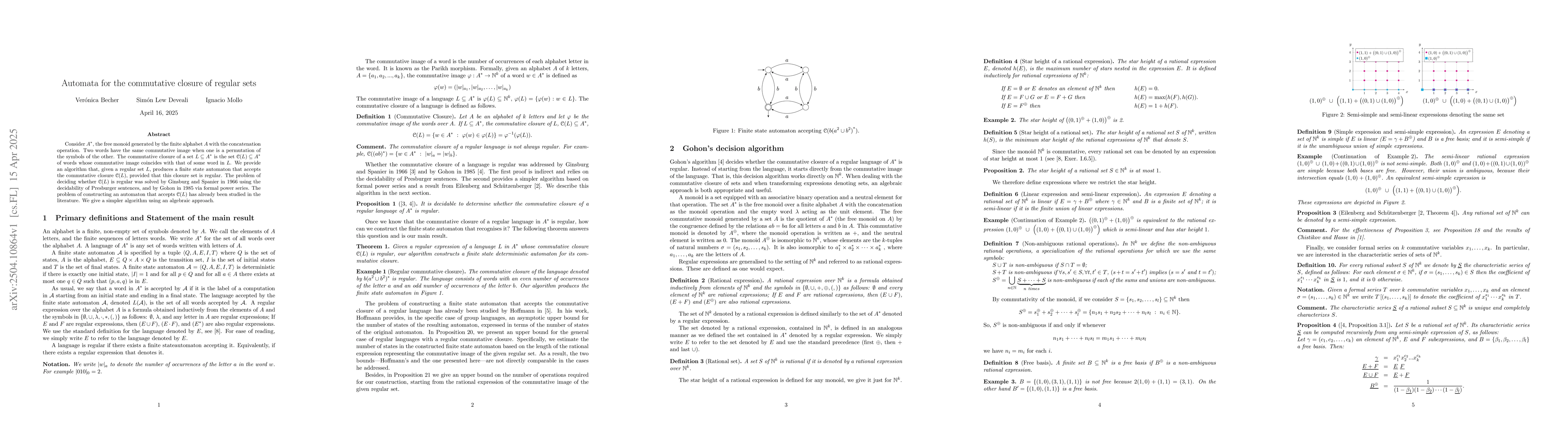 Thumbnail for Automata for the commutative closure of regular sets