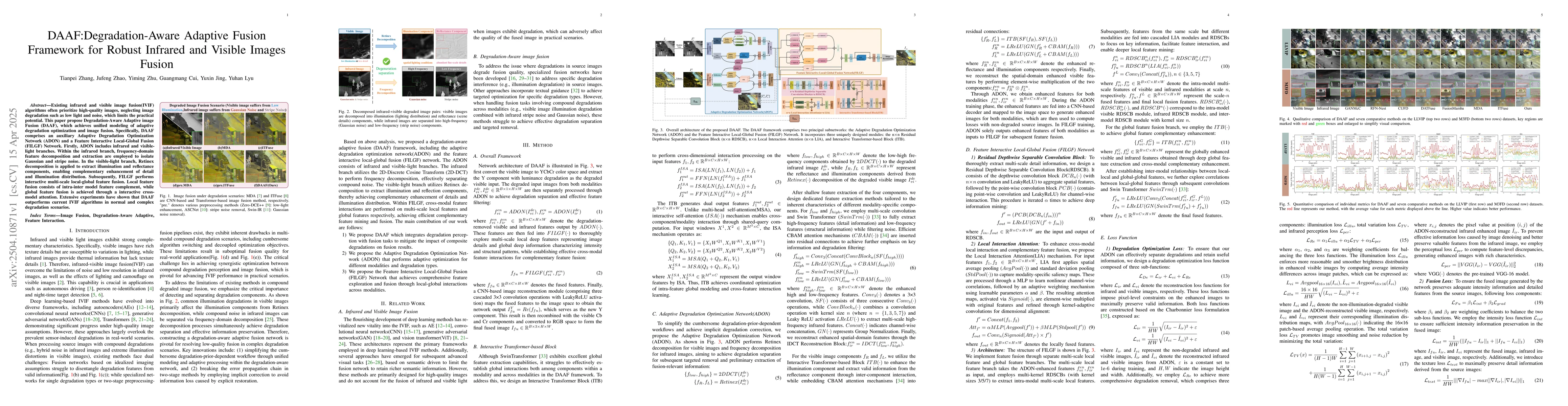 Thumbnail for DAAF:Degradation-Aware Adaptive Fusion Framework for Robust Infrared and
  Visible Images Fusion