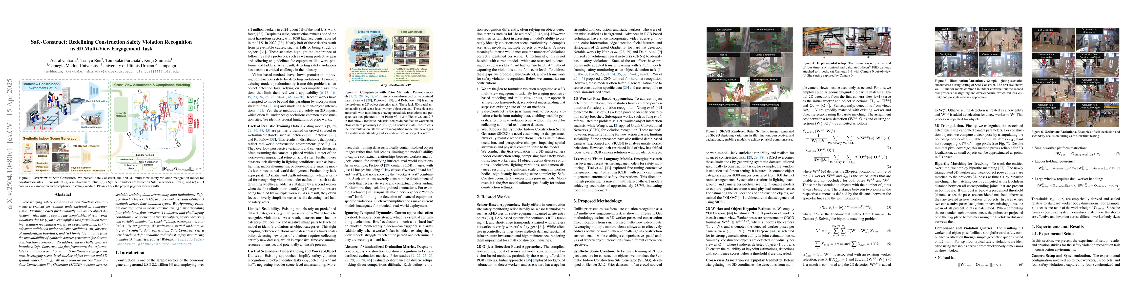 Thumbnail for Safe-Construct: Redefining Construction Safety Violation Recognition as
  3D Multi-View Engagement Task