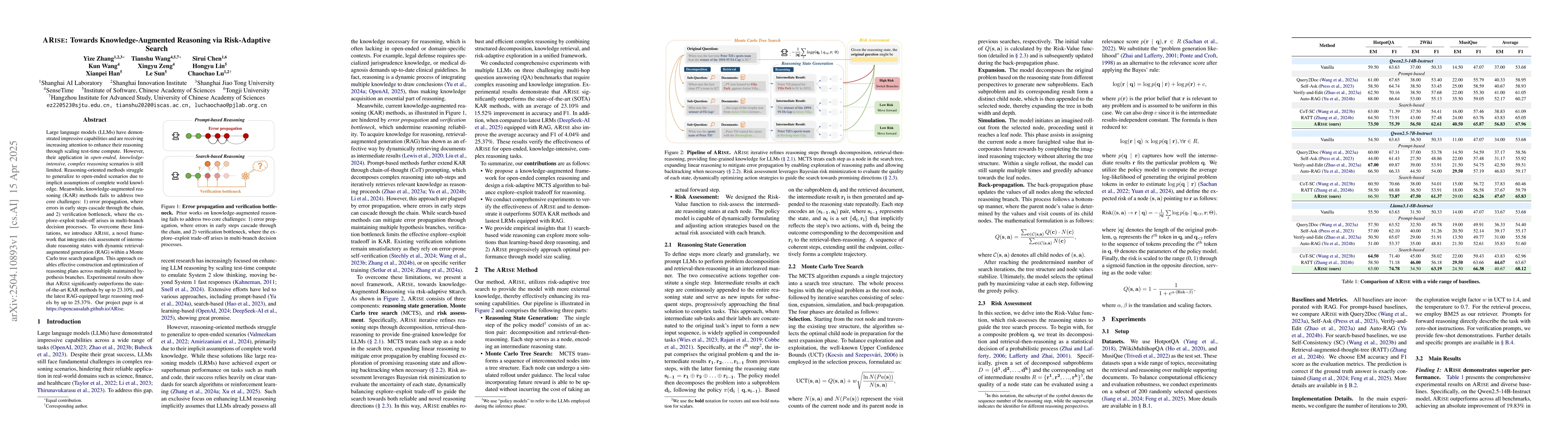 Thumbnail for ARise: Towards Knowledge-Augmented Reasoning via Risk-Adaptive Search