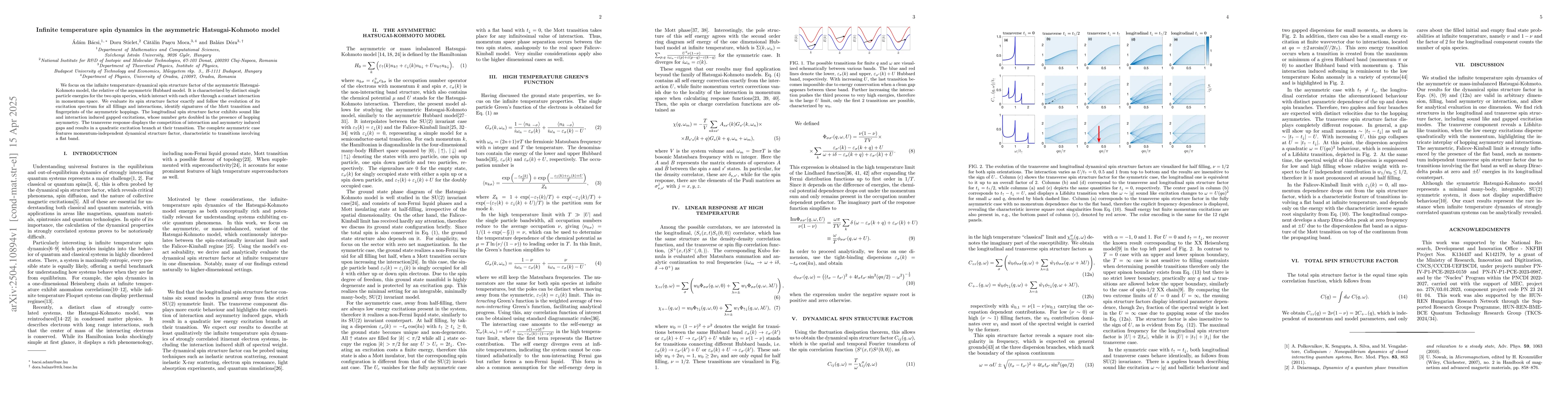 Thumbnail for Infinite temperature spin dynamics in the asymmetric Hatsugai-Kohmoto
  model