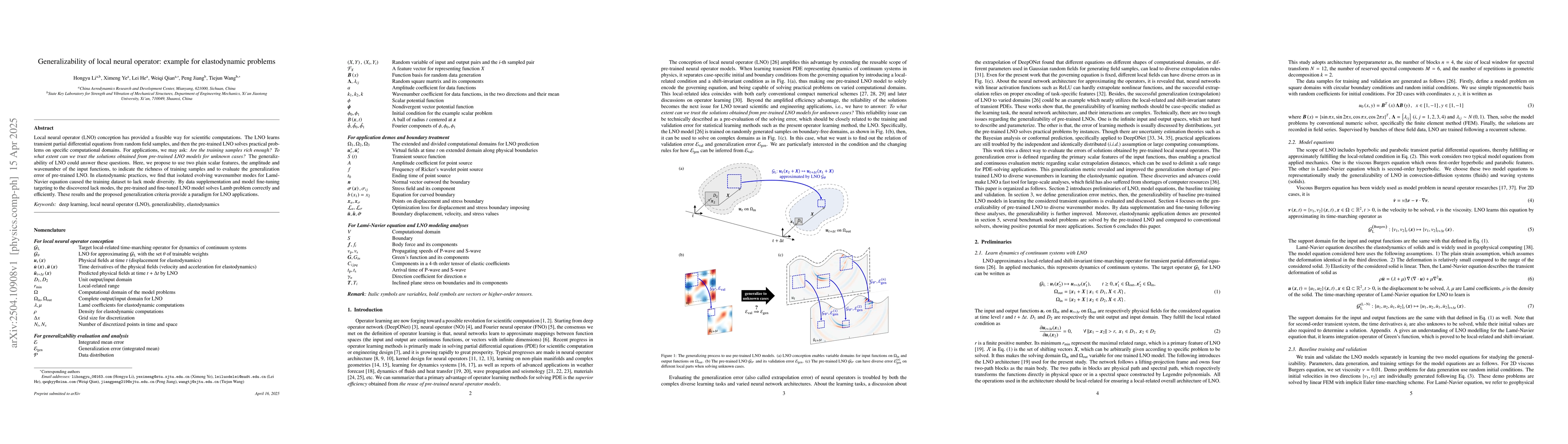 Thumbnail for Generalizability of local neural operator: example for elastodynamic
  problems