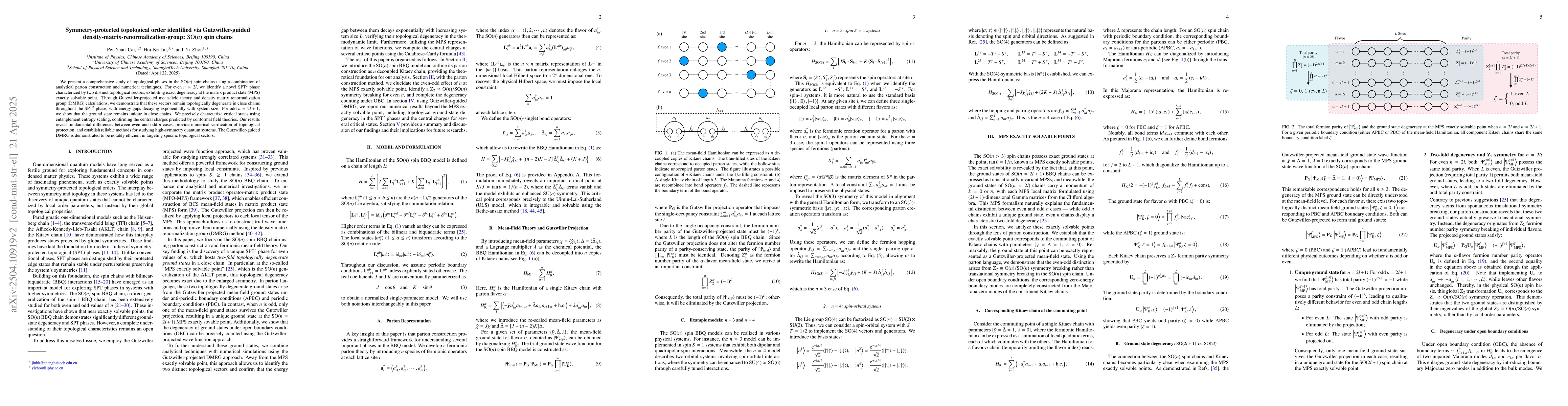 Thumbnail for Symmetry-protected topological order identified via Gutzwiller-guided
  density-matrix-renormalization-group: $\mathrm{SO}(n)$ spin chains