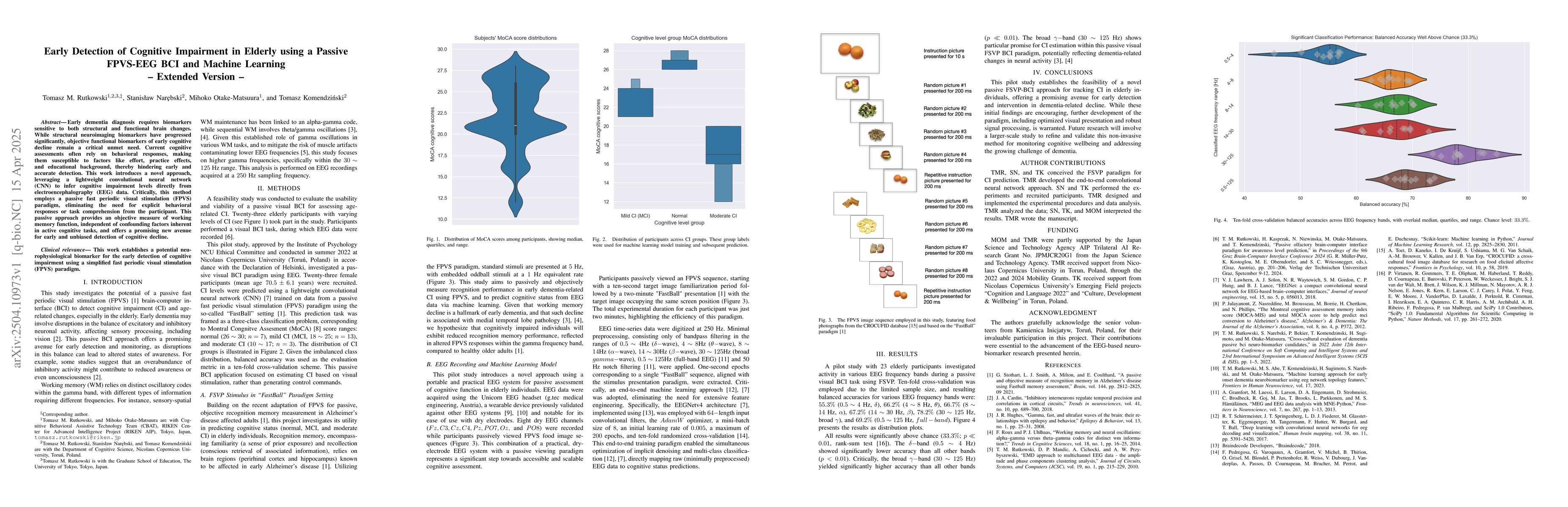 Thumbnail for Early Detection of Cognitive Impairment in Elderly using a Passive
  FPVS-EEG BCI and Machine Learning -- Extended Version
