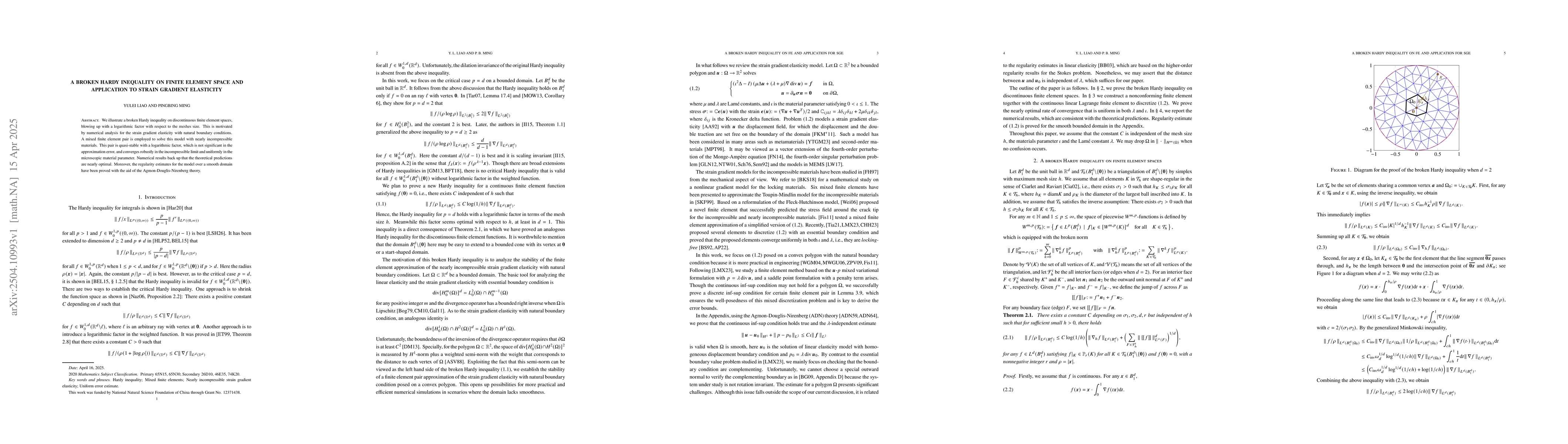 Thumbnail for A broken Hardy inequality on finite element space and application to
  strain gradient elasticity