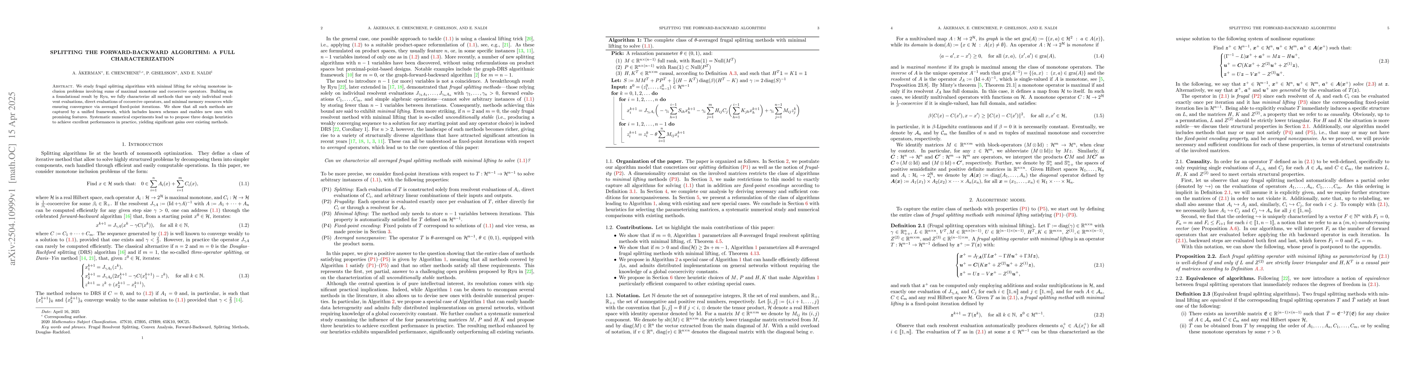 Thumbnail for Splitting the Forward-Backward Algorithm: A Full Characterization