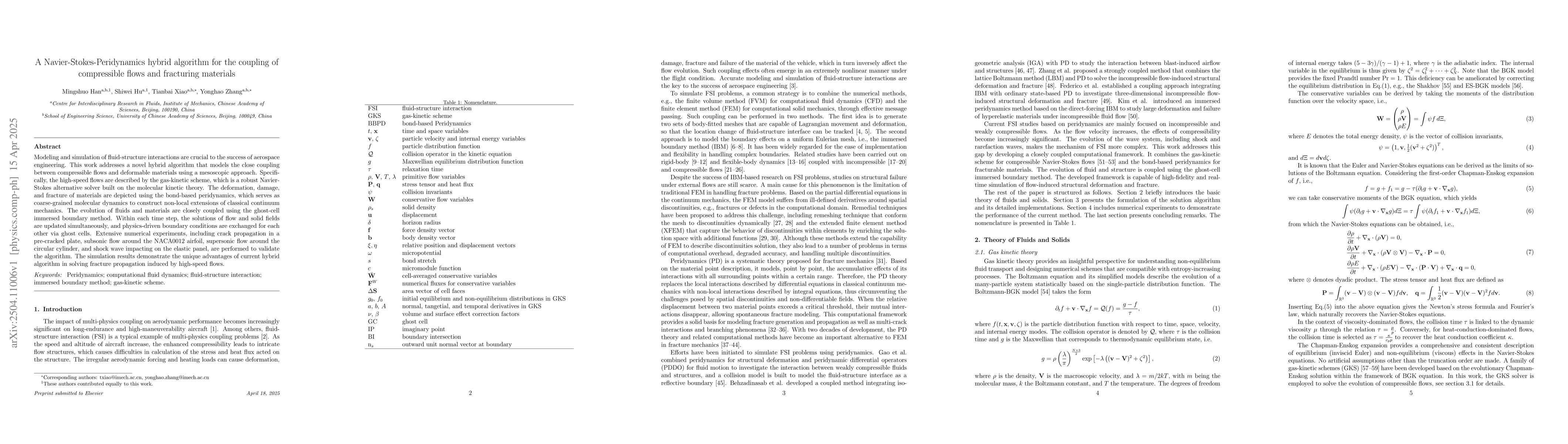 Thumbnail for A Navier-Stokes-Peridynamics hybrid algorithm for the coupling of
  compressible flows and fracturing materials