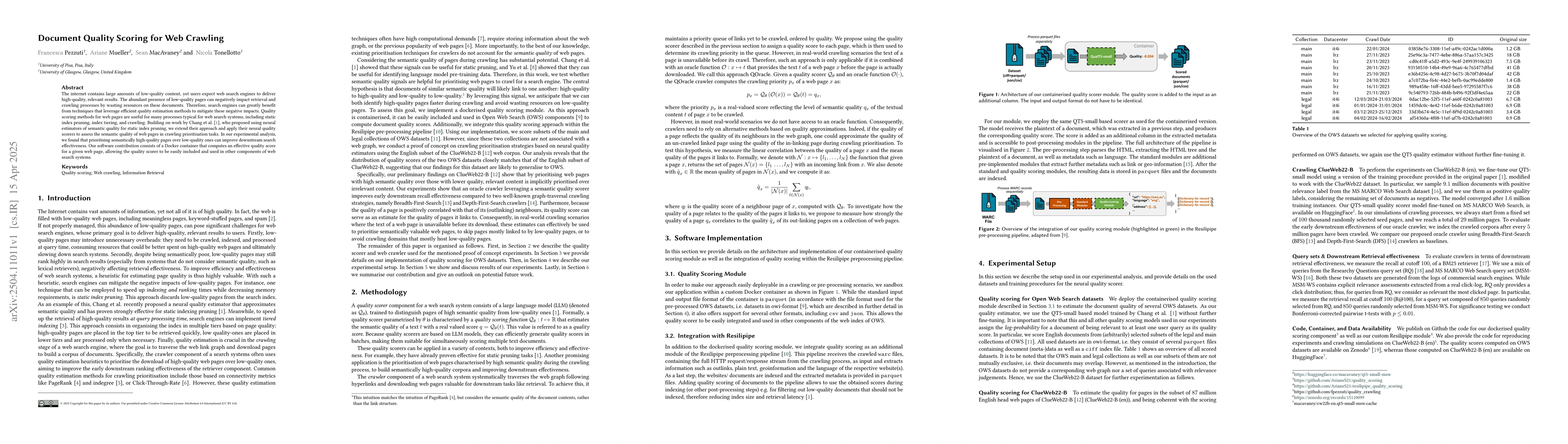 Thumbnail for Document Quality Scoring for Web Crawling