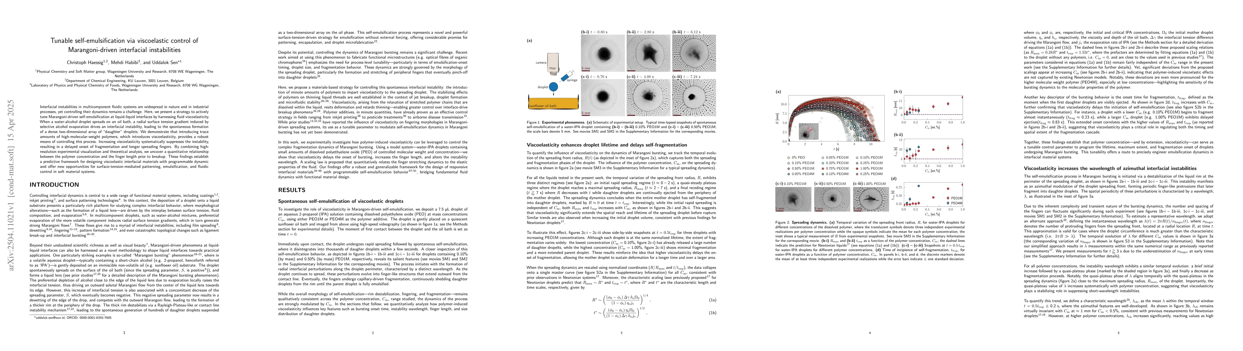 Thumbnail for Tunable self-emulsification via viscoelastic control of Marangoni-driven
  interfacial instabilities