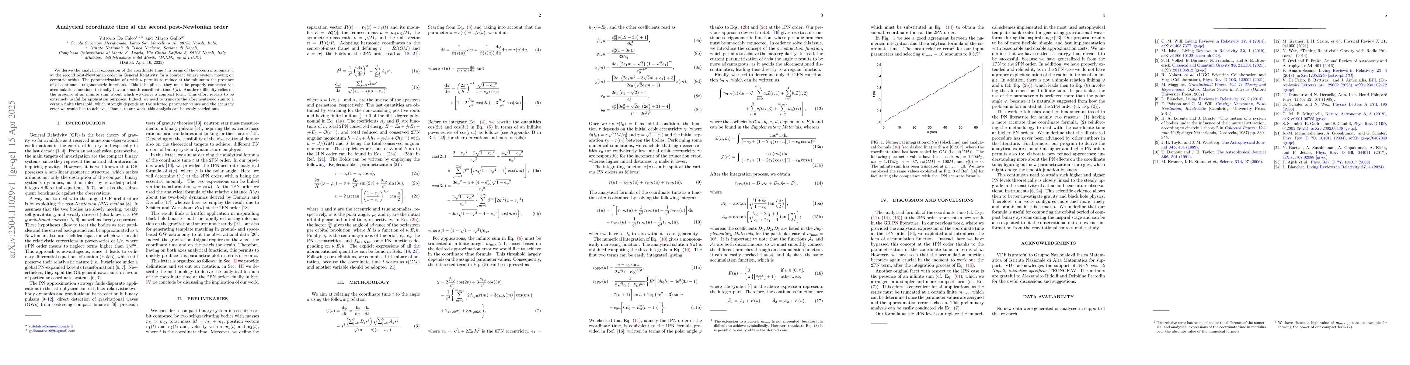 Thumbnail for Analytical coordinate time at the second post-Newtonian order
