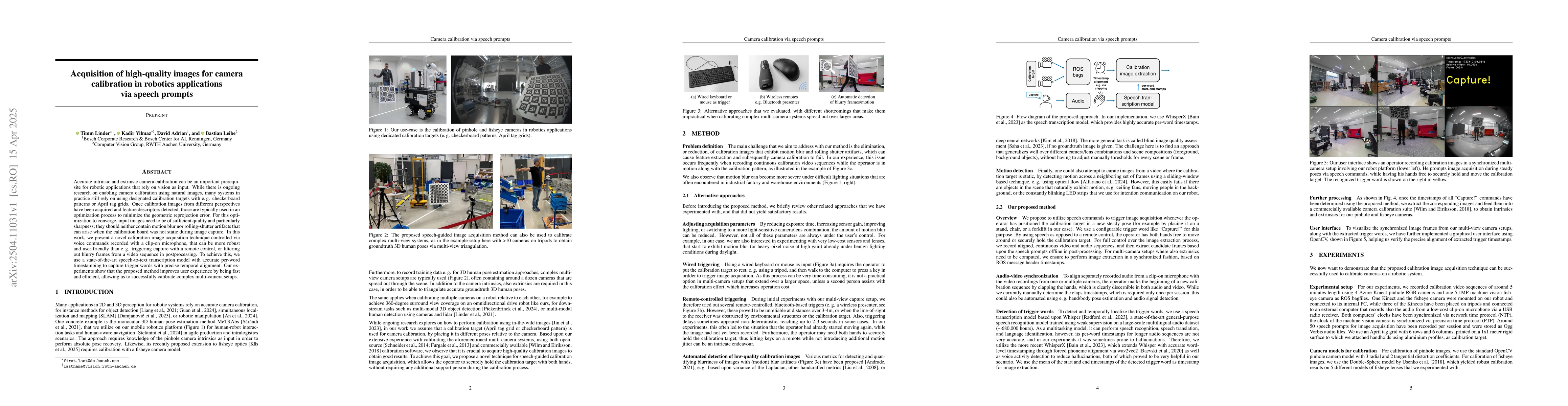 Thumbnail for Acquisition of high-quality images for camera calibration in robotics
  applications via speech prompts