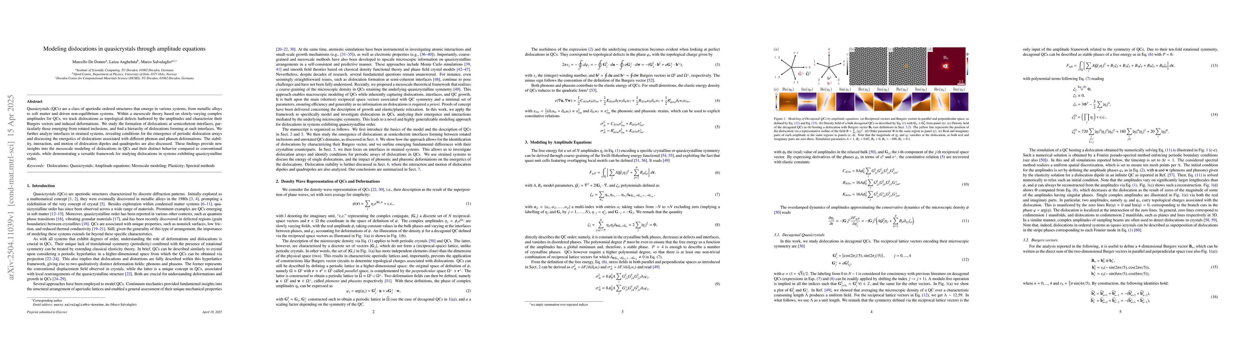 Thumbnail for Modeling dislocations in quasicrystals through amplitude equations