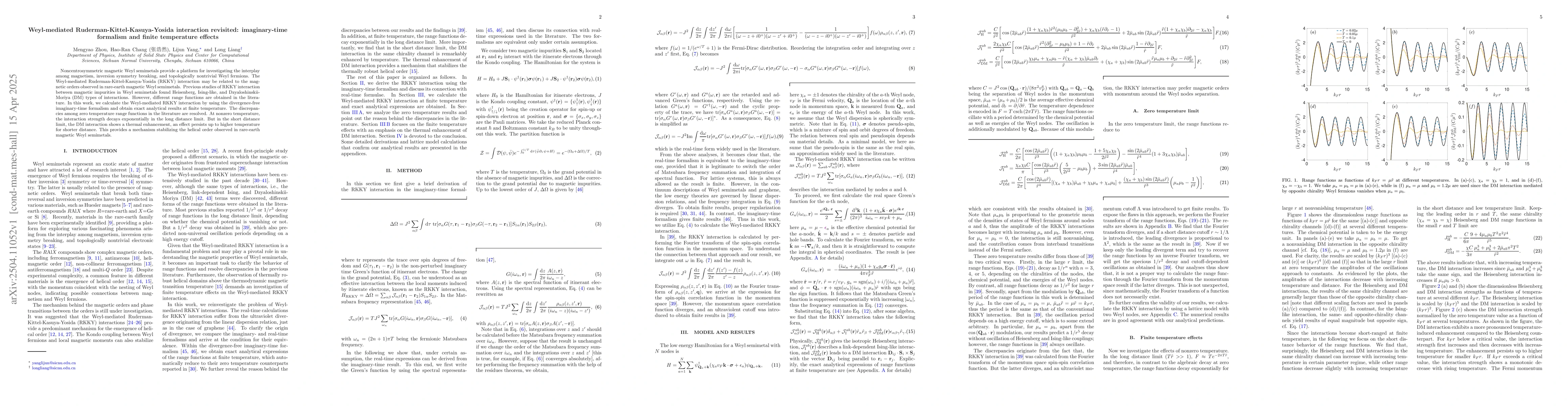 Thumbnail for Weyl-mediated Ruderman-Kittel-Kasuya-Yosida interaction revisited:
  imaginary-time formalism and finite temperature effects