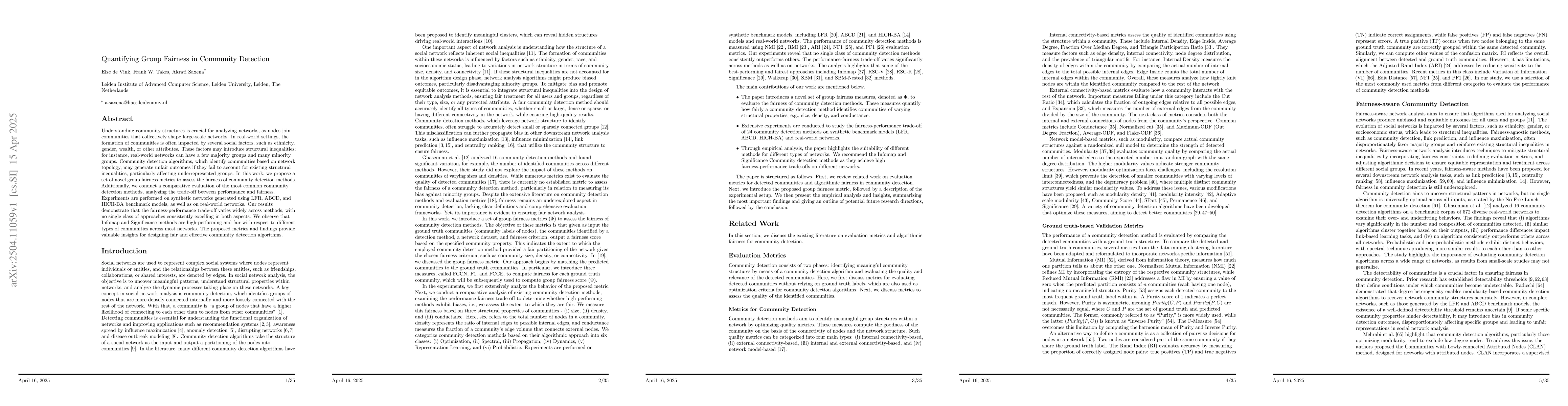 Thumbnail for Quantifying Group Fairness in Community Detection