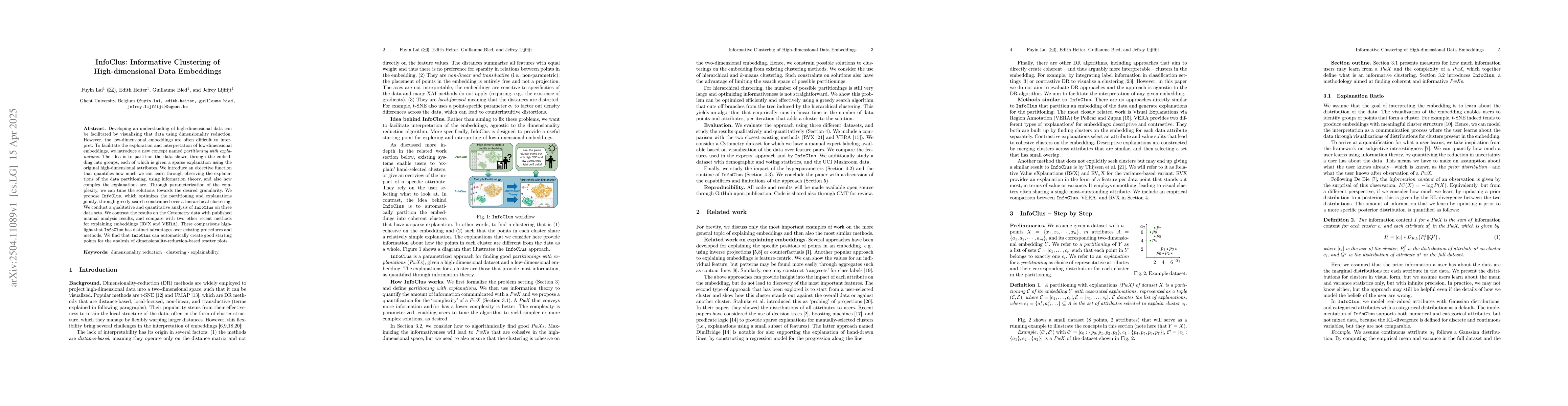 Thumbnail for InfoClus: Informative Clustering of High-dimensional Data Embeddings
