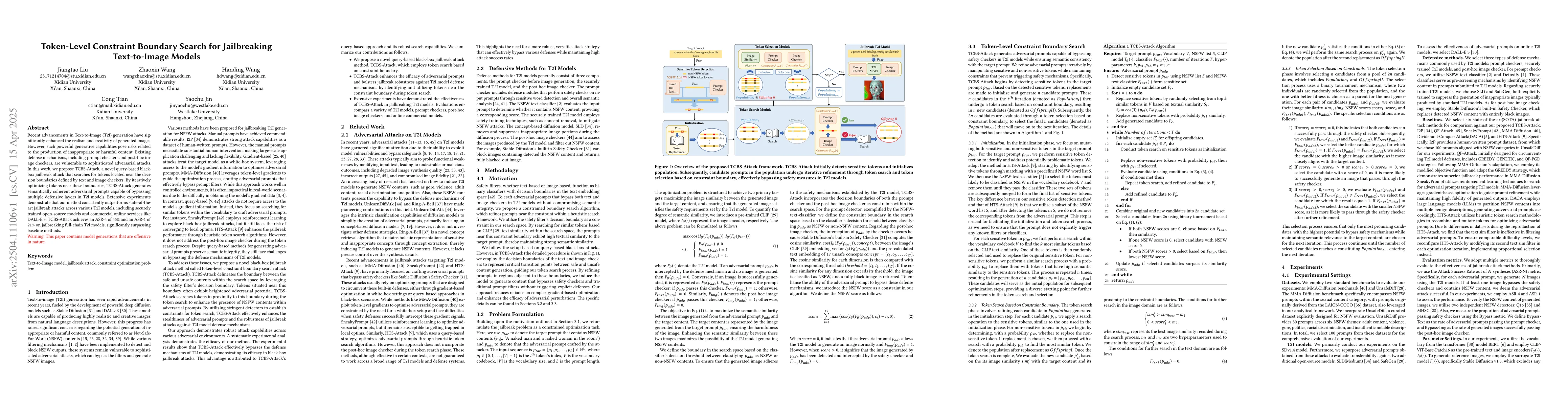 Thumbnail for Token-Level Constraint Boundary Search for Jailbreaking Text-to-Image
  Models