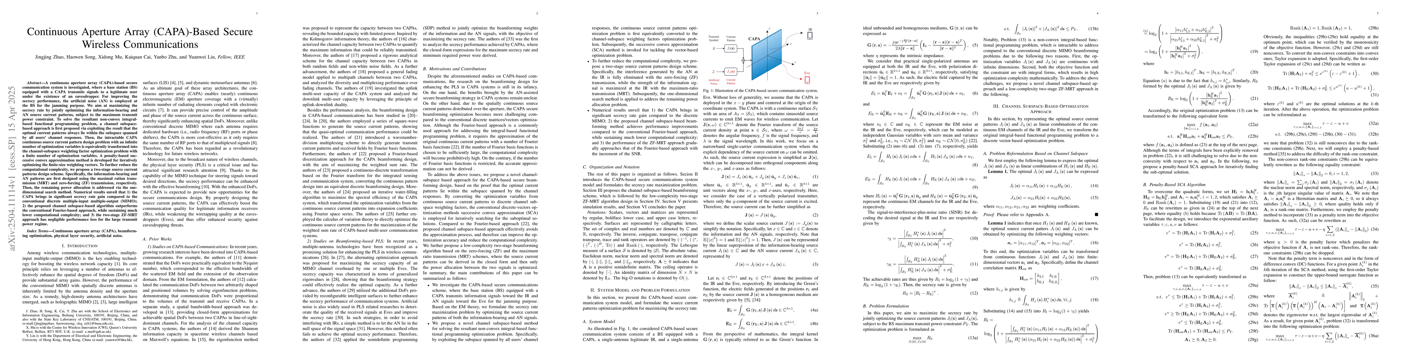 Thumbnail for Continuous Aperture Array (CAPA)-Based Secure Wireless Communications
