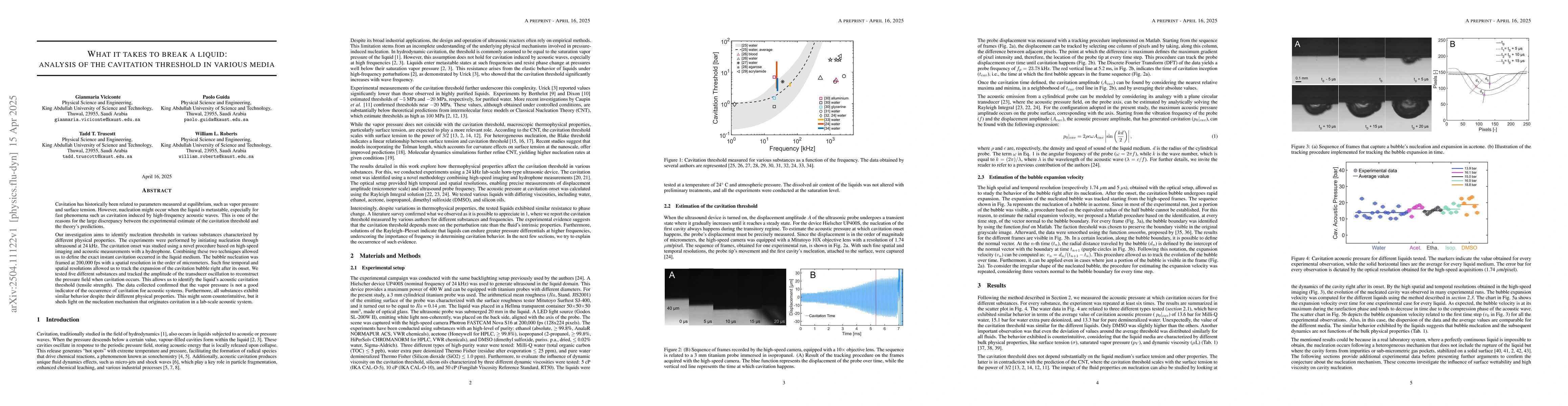 Thumbnail for What it takes to break a liquid: analysis of the cavitation threshold in
  various media