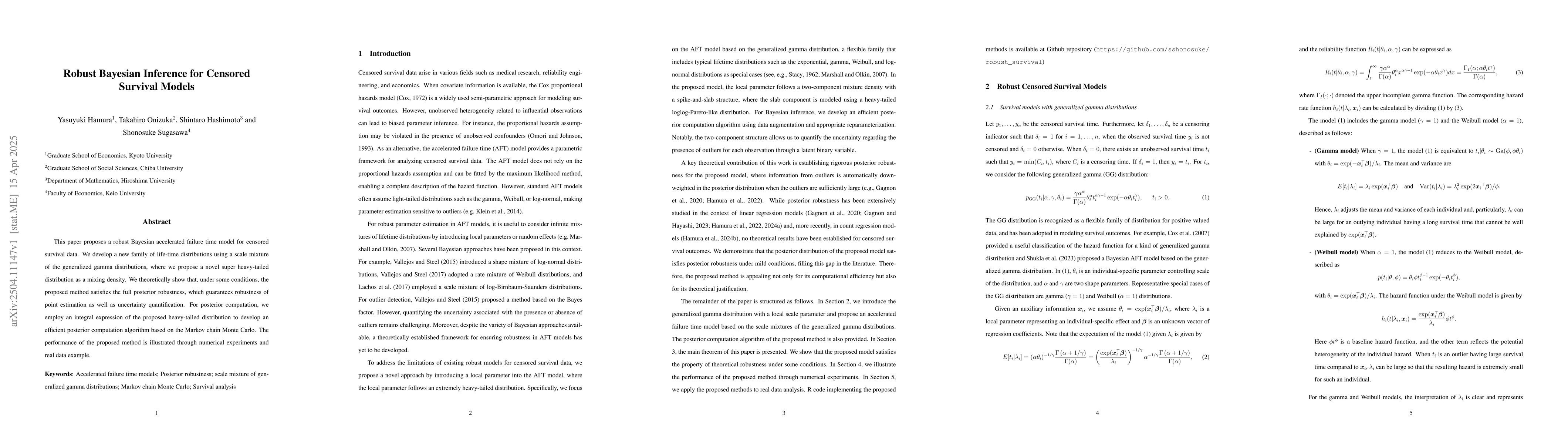 Thumbnail for Robust Bayesian Inference for Censored Survival Models