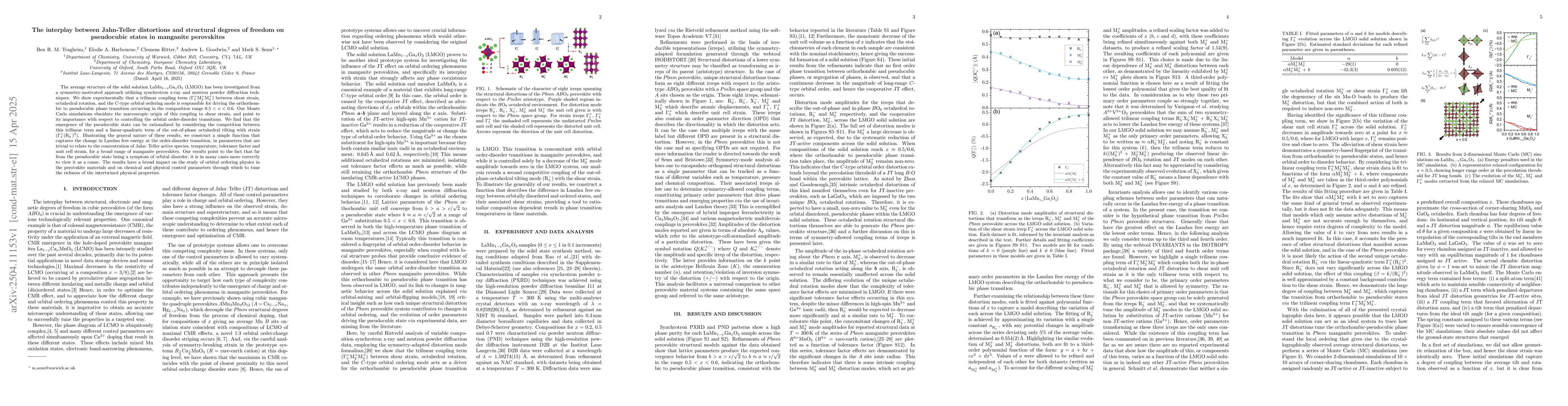 Thumbnail for The interplay between Jahn-Teller distortions and structural degrees of
  freedom on pseudocubic states in manganite perovskites