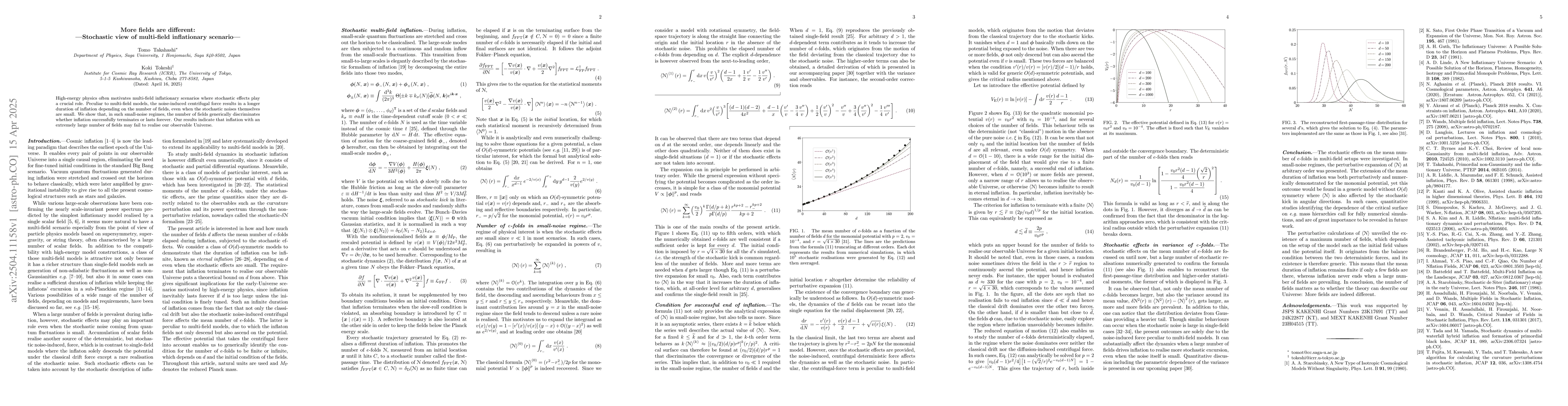 Thumbnail for More fields are different: Stochastic view of multi-field inflationary
  scenario