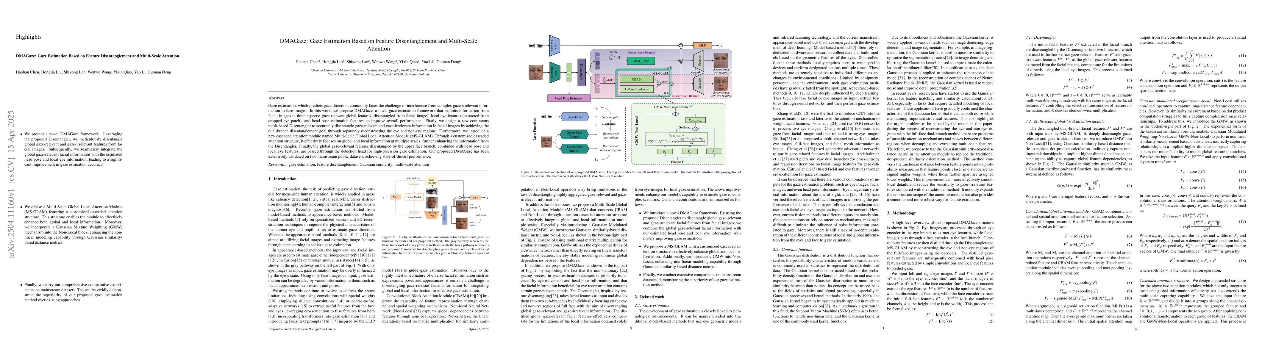 Thumbnail for DMAGaze: Gaze Estimation Based on Feature Disentanglement and
  Multi-Scale Attention
