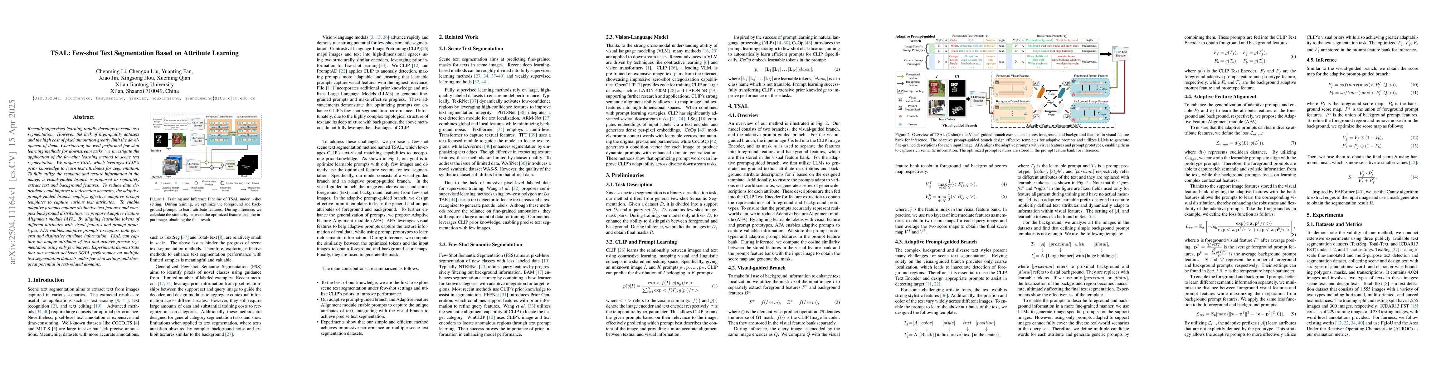 Thumbnail for TSAL: Few-shot Text Segmentation Based on Attribute Learning