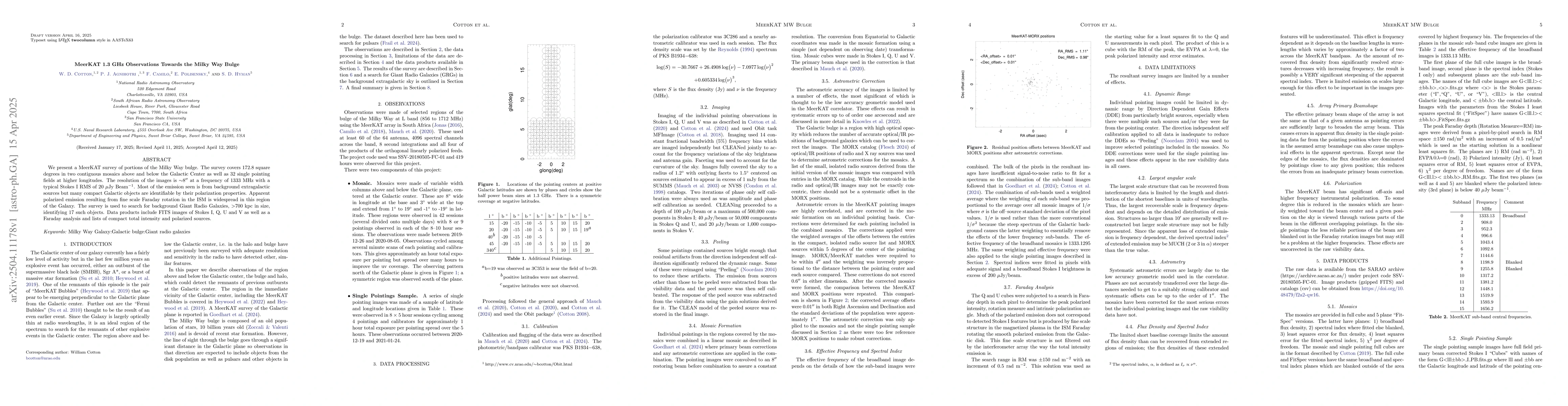 Thumbnail for MeerKAT 1.3 GHz Observations Towards the Milky Way Bulge