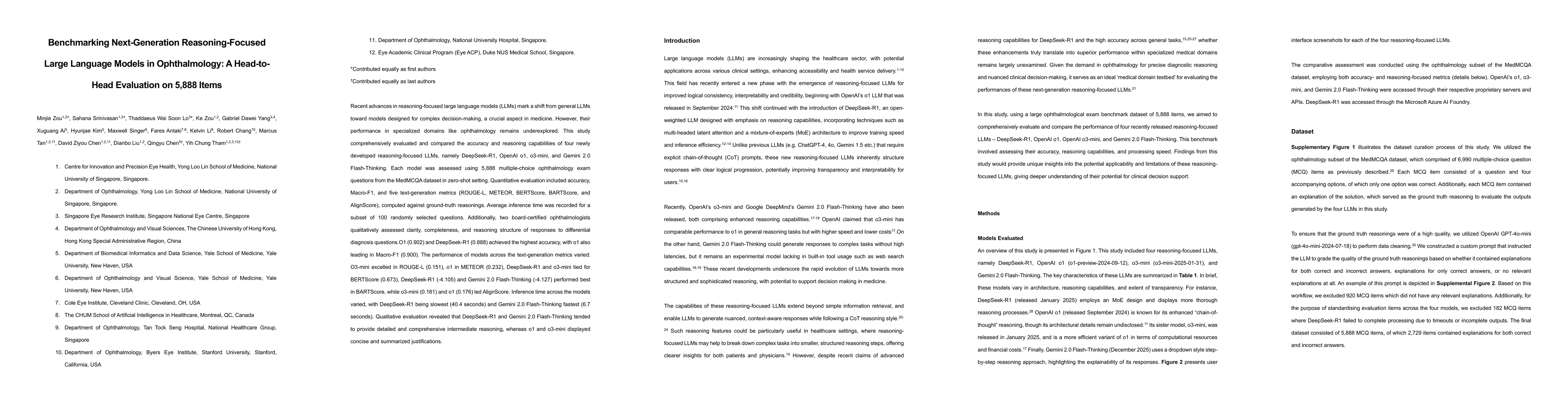 Thumbnail for Benchmarking Next-Generation Reasoning-Focused Large Language Models in
  Ophthalmology: A Head-to-Head Evaluation on 5,888 Items