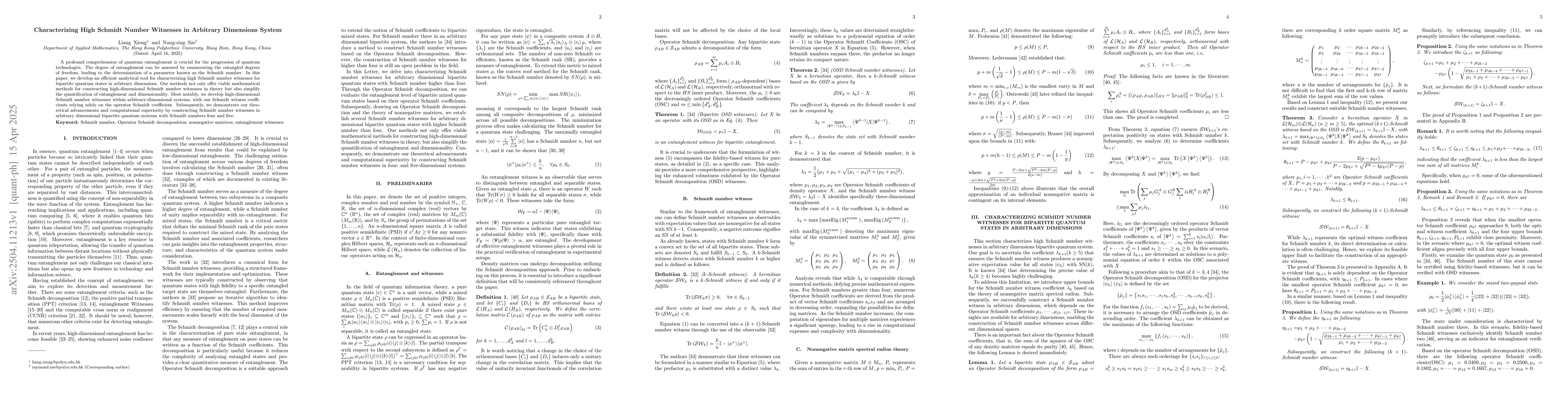 Thumbnail for Characterizing High Schmidt Number Witnesses in Arbitrary Dimensions
  System