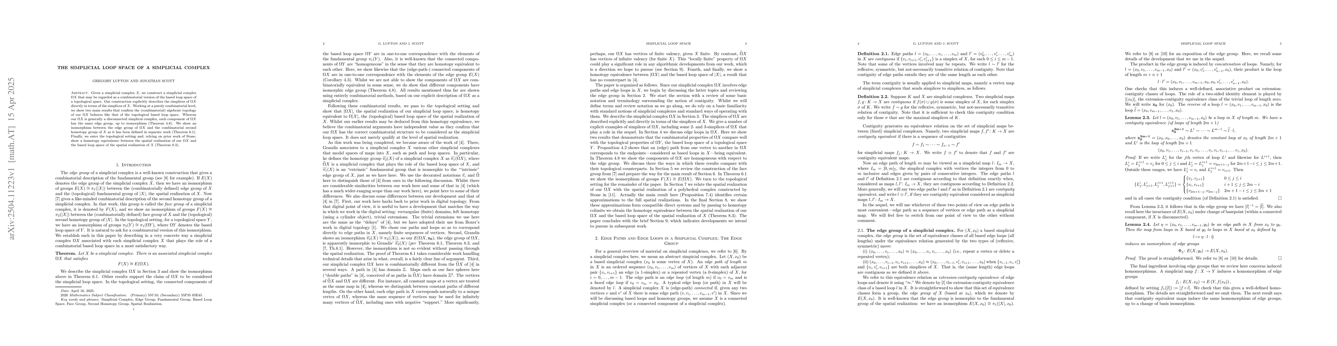 Thumbnail for The Simplicial Loop Space of a Simplicial Complex
