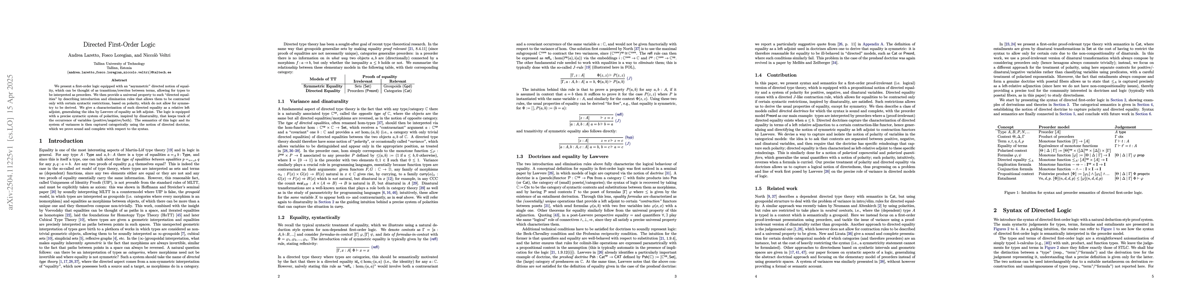 Thumbnail for Directed First-Order Logic