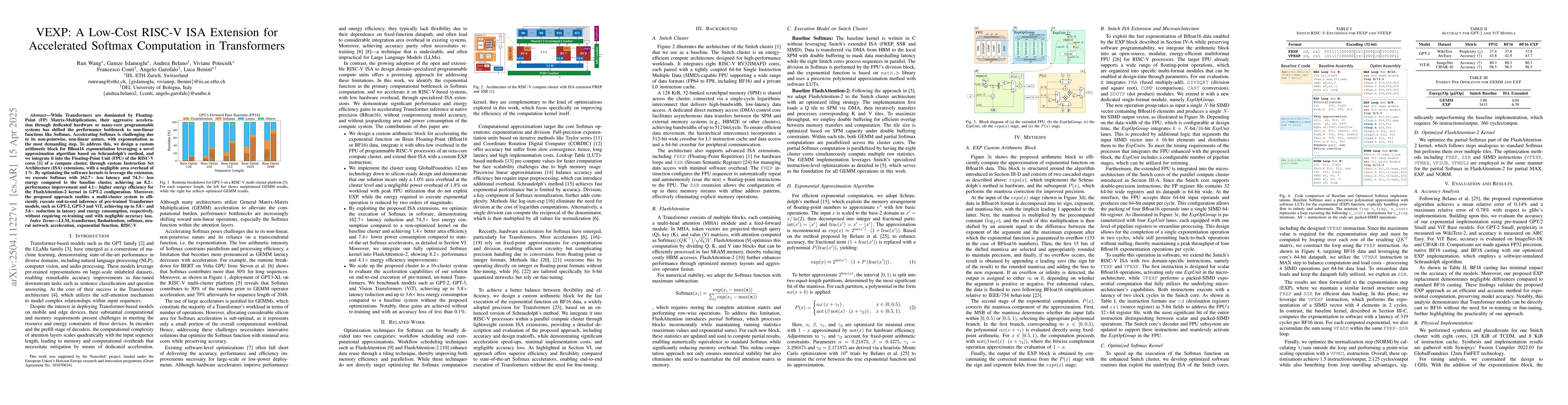 Thumbnail for VEXP: A Low-Cost RISC-V ISA Extension for Accelerated Softmax
  Computation in Transformers