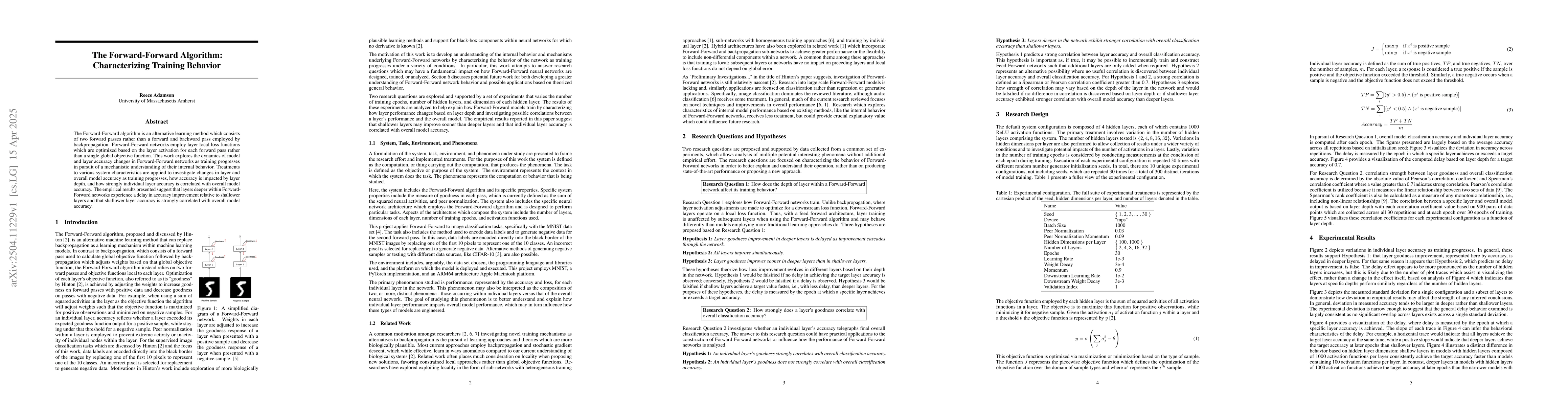 Thumbnail for The Forward-Forward Algorithm: Characterizing Training Behavior
