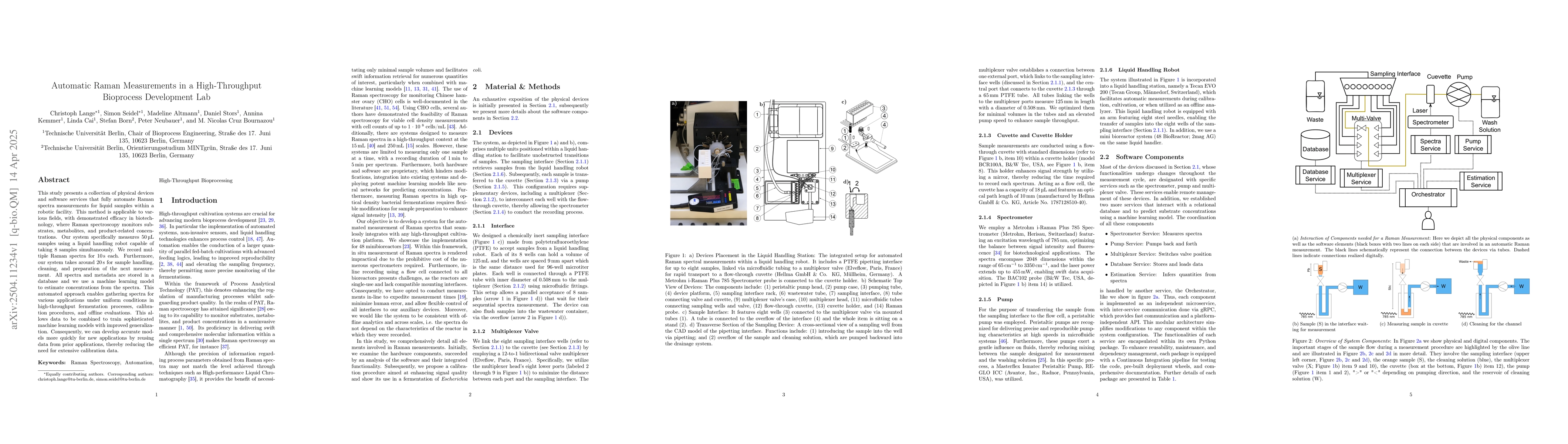 Thumbnail for Automatic Raman Measurements in a High-Throughput Bioprocess Development
  Lab