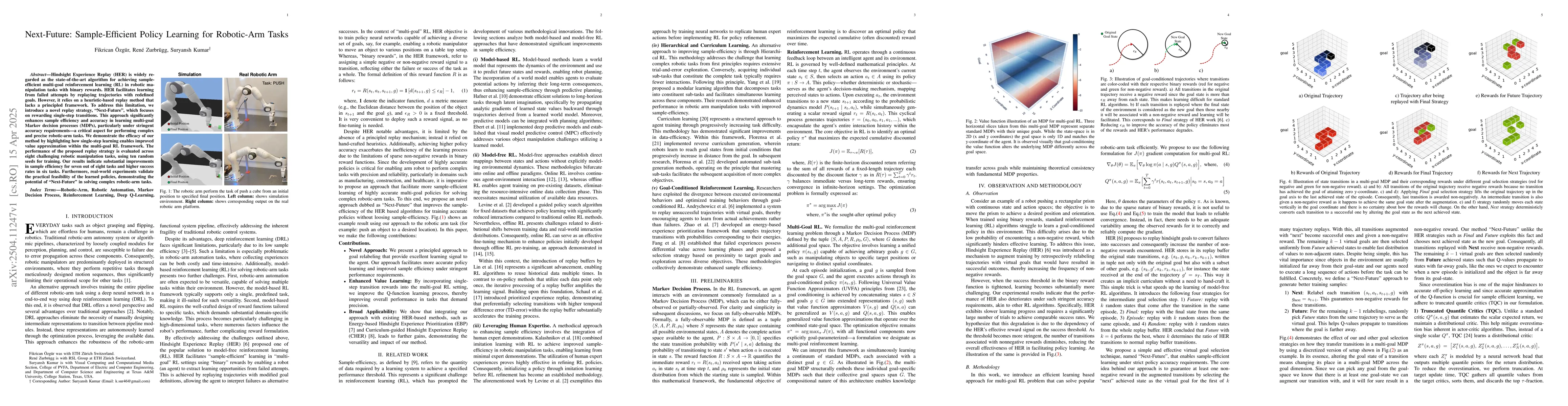 Thumbnail for Next-Future: Sample-Efficient Policy Learning for Robotic-Arm Tasks