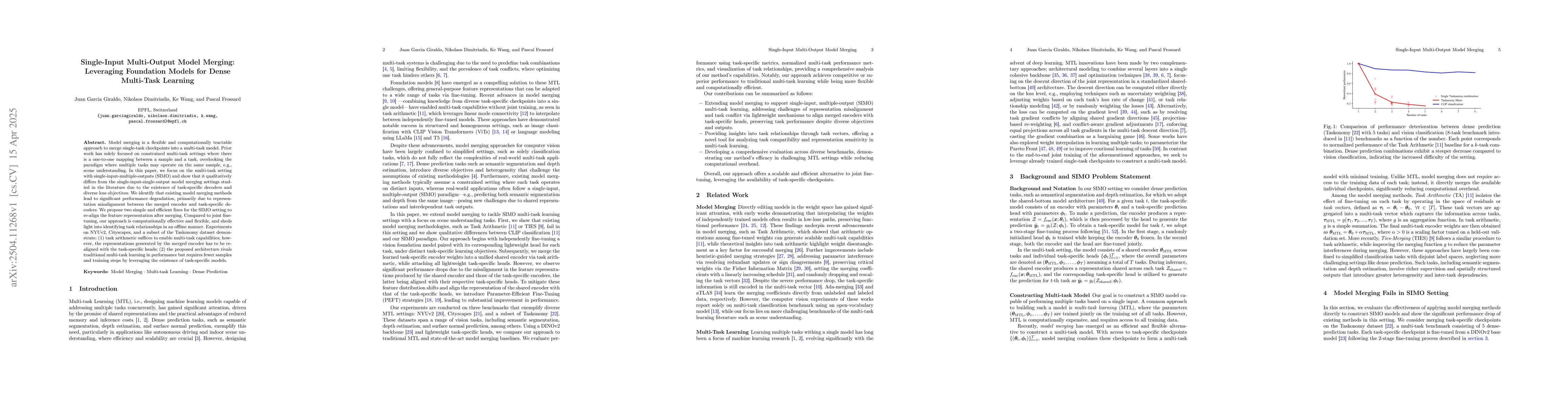 Thumbnail for Single-Input Multi-Output Model Merging: Leveraging Foundation Models
  for Dense Multi-Task Learning