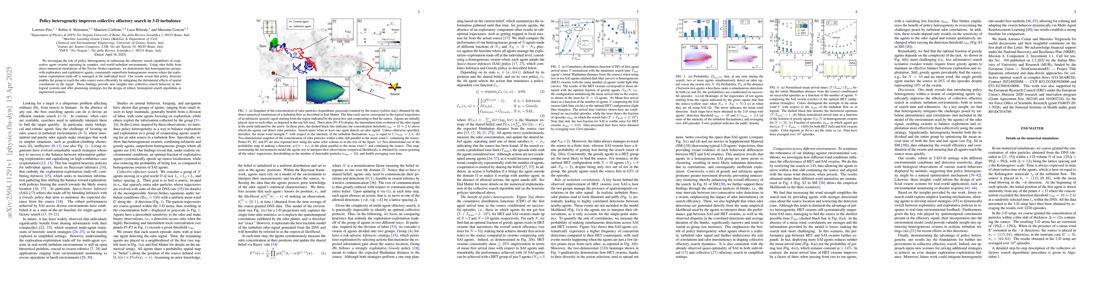 Thumbnail for Policy heterogeneity improves collective olfactory search in 3-D
  turbulence