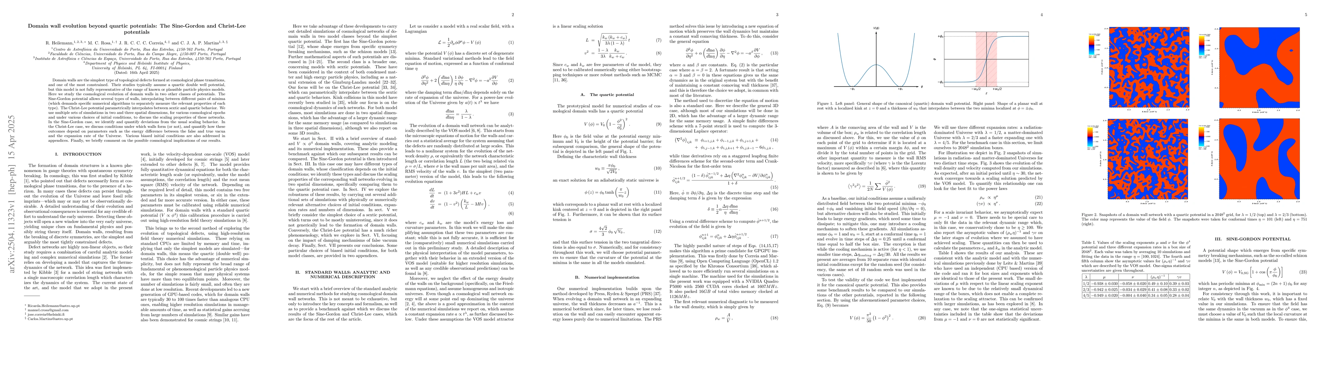 Thumbnail for Domain wall evolution beyond quartic potentials: The Sine-Gordon and
  Christ-Lee potentials