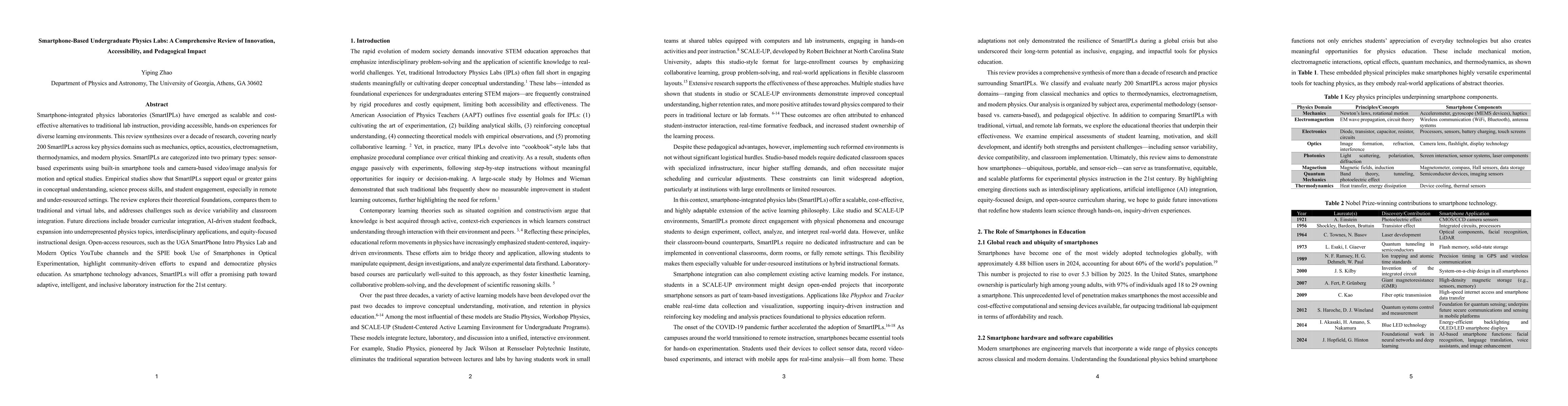 Thumbnail for Smartphone-Based Undergraduate Physics Labs: A Comprehensive Review of
  Innovation, Accessibility, and Pedagogical Impact