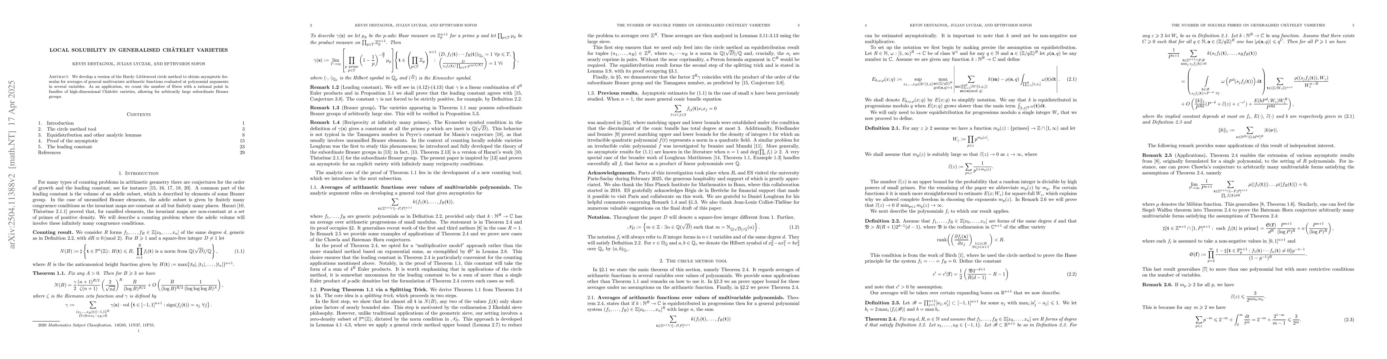 Thumbnail for Local solubility in generalised Châtelet varieties
