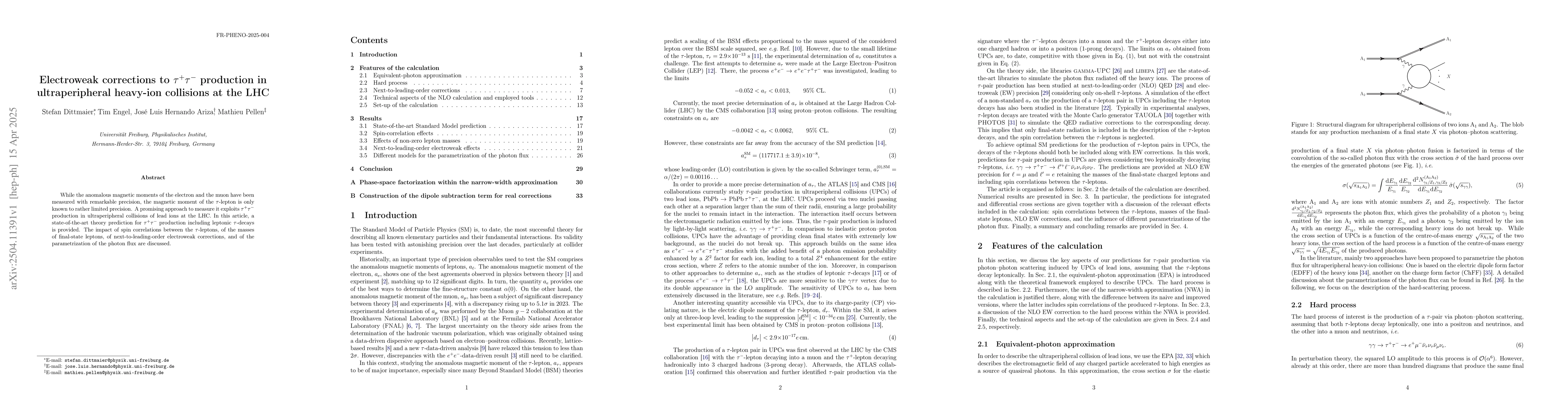 Thumbnail for Electroweak corrections to $τ^+τ^-$ production in ultraperipheral
  heavy-ion collisions at the LHC